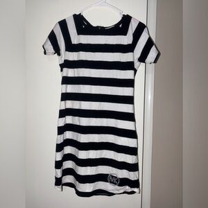 Michael Kors black and white striped t-shirt mini dress